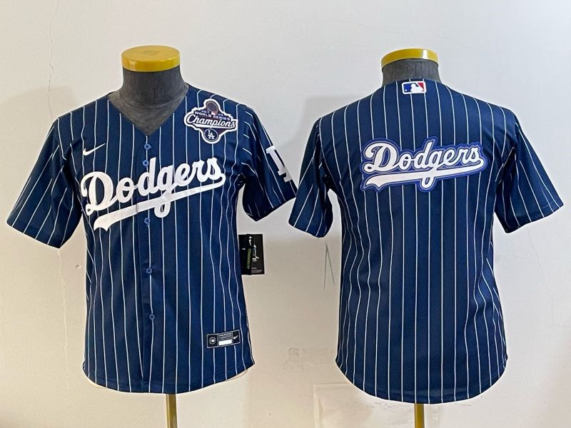 Youth 2026 Los Angeles Dodgers Blank Drak Blue Stripe Game Nike MLB Jersey style 005